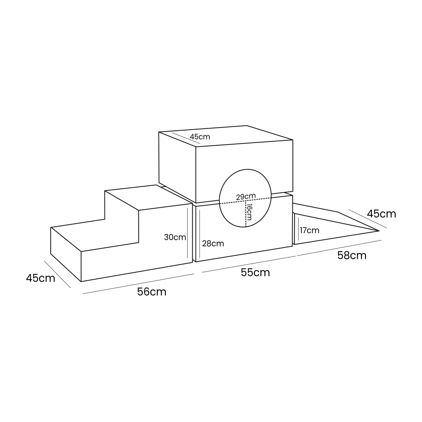 Tactical Bricks 5 blocks - soft Playground - Pink