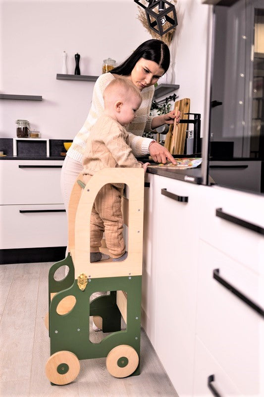 Tower Step stool 2in1 / Table. Little Car Kitchen step stool