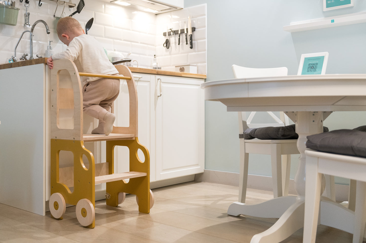 Tower Step stool 2in1 / Table. Little Car Kitchen step stool