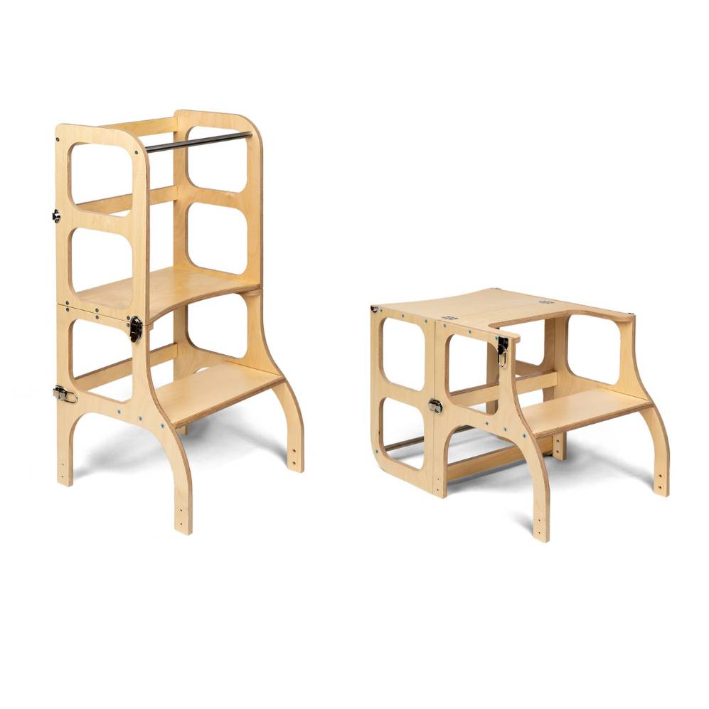 STEP'n'SITĀ® Convertible 2-in-1 Helper Tower/Table - Natural wood