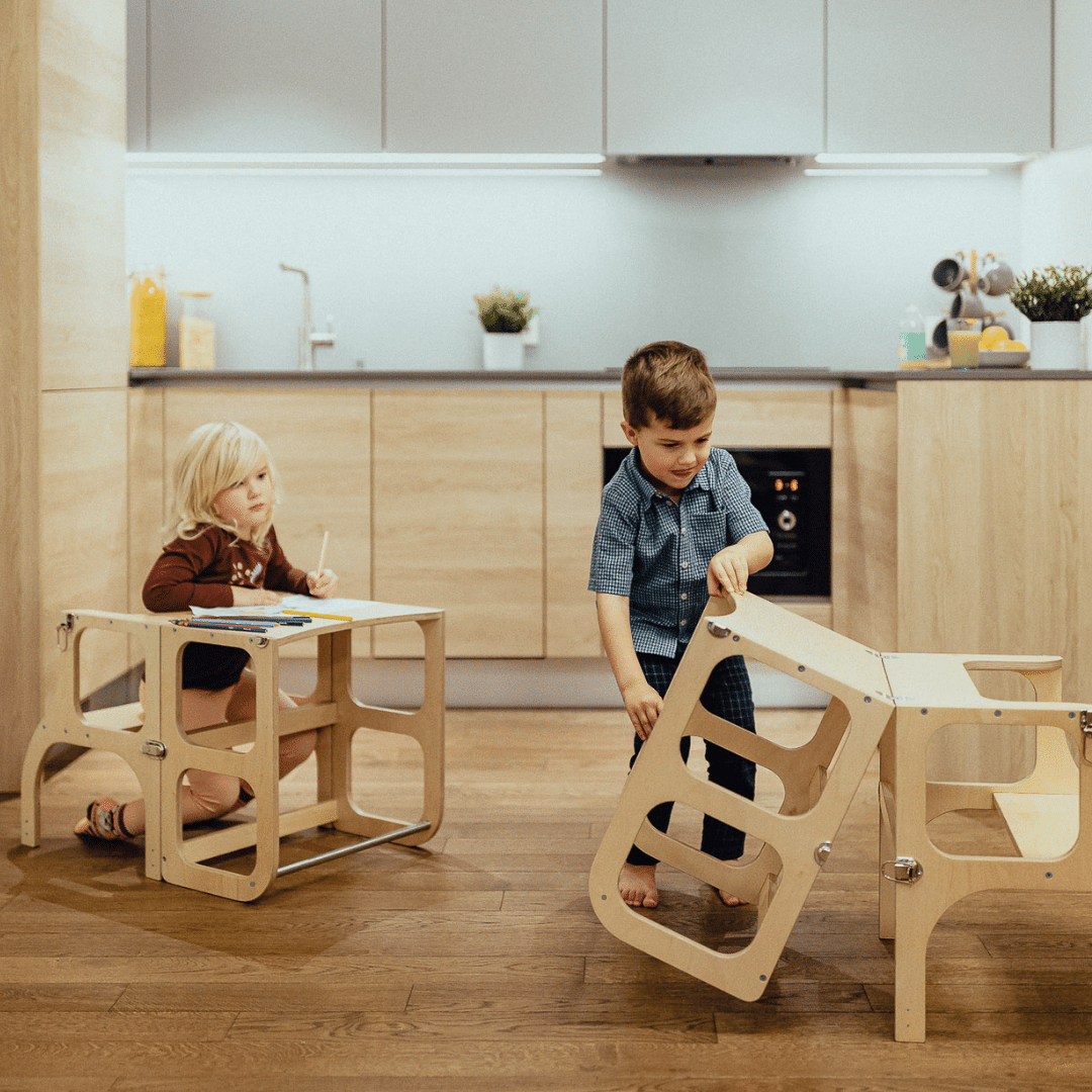 STEP'n'SITĀ® Convertible 2-in-1 Helper Tower/Table - Natural wood