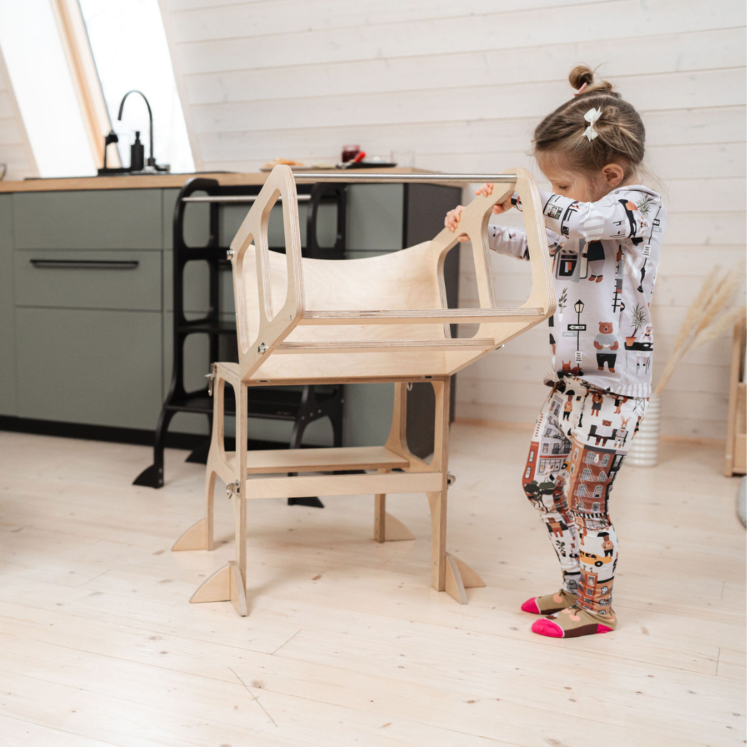 STEP'n'SITĀ® Convertible 2-in-1 Helper Tower/Table - Natural wood