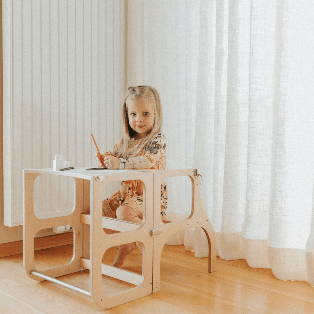 STEP'n'SITĀ® Convertible 2-in-1 Helper Tower/Table - Natural wood