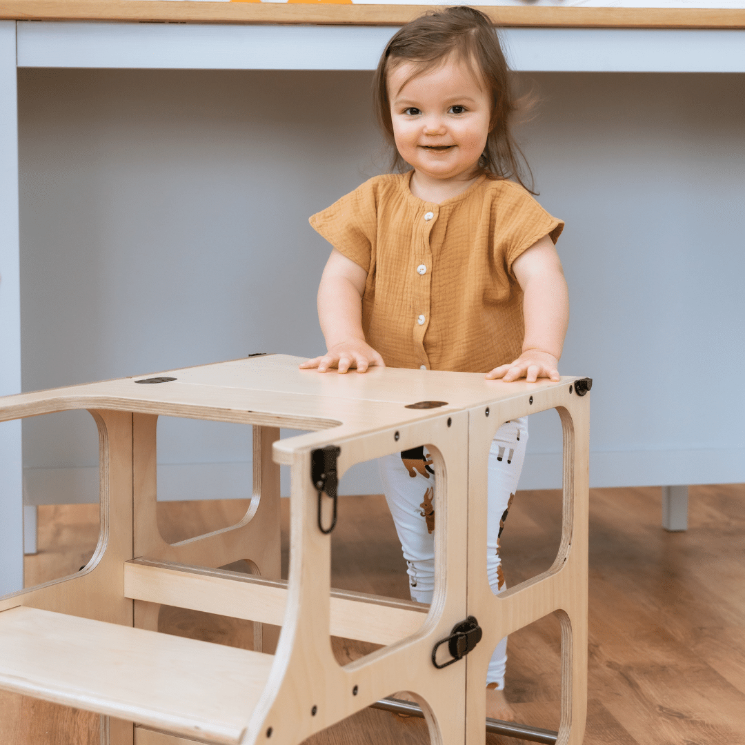 STEP'n'SITĀ® Convertible 2-in-1 Helper Tower/Table - Natural wood