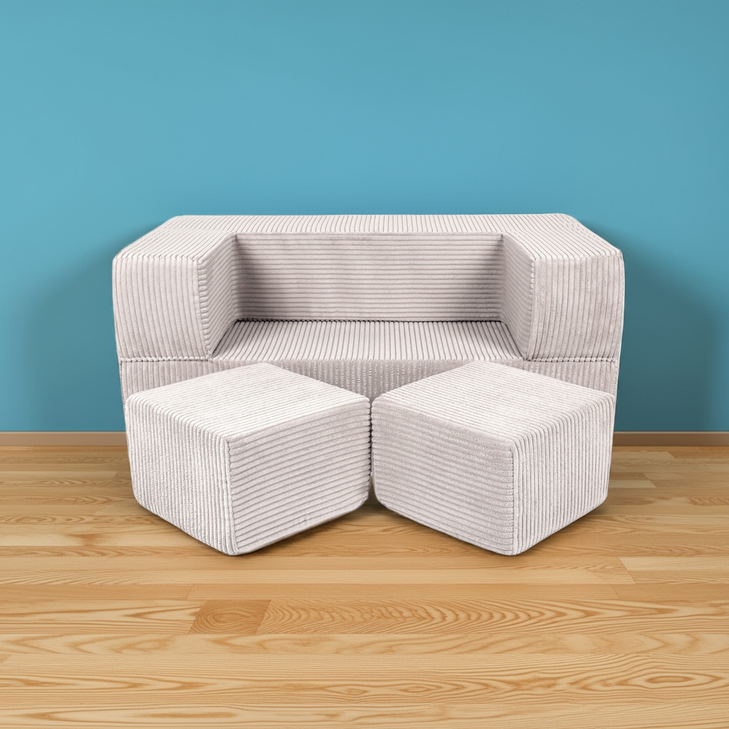 Cube Sofa Soft Velvet - Ecru