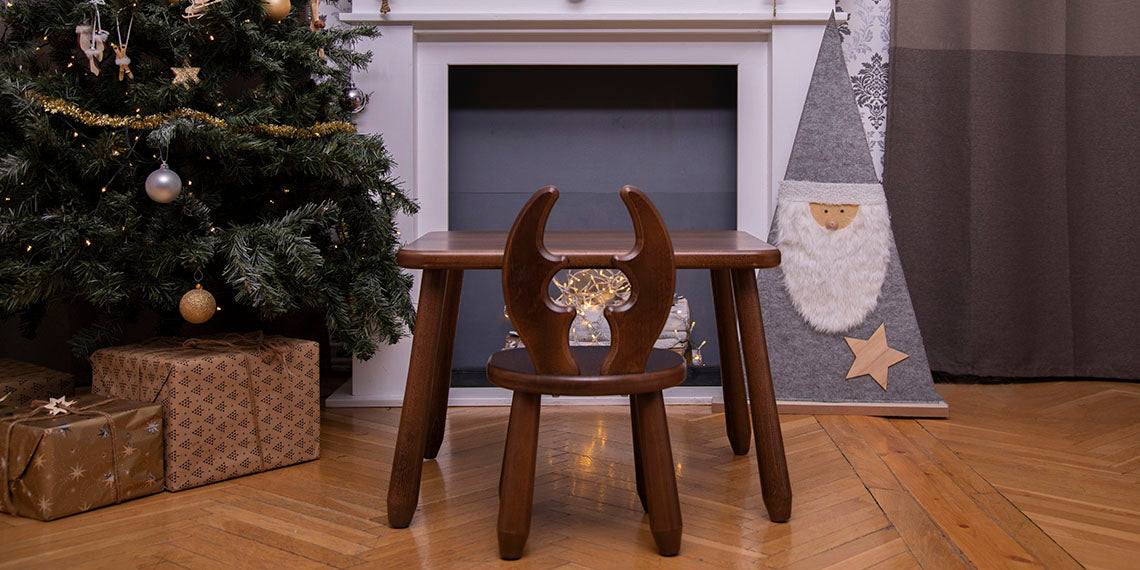 Kids Table - Solid Beech Wood - 60×50 cm, Height 40 cm - Montessori-inspired