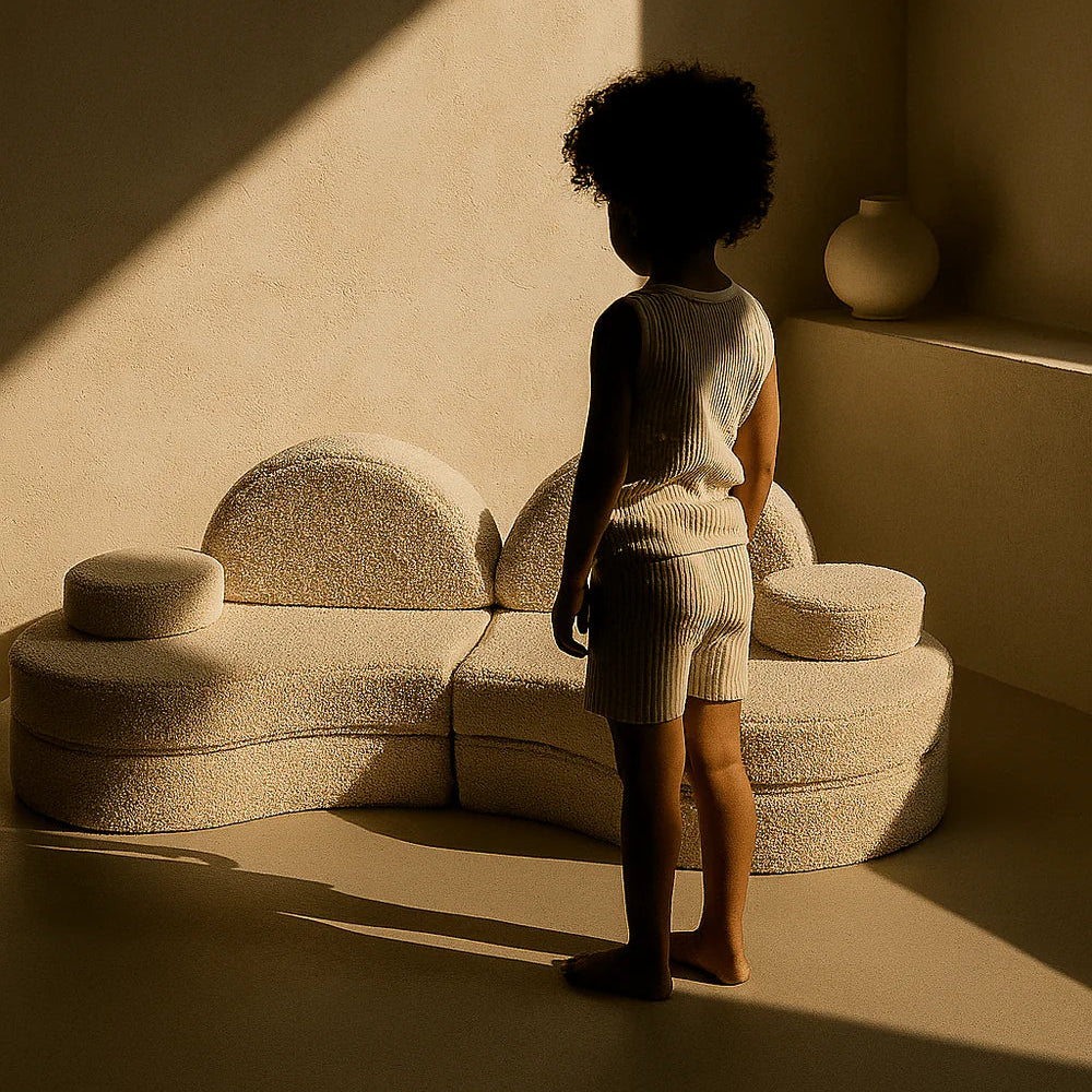 Coccolo - Modular Sofa for Kids - 6 Piece, Bearly Light Gray