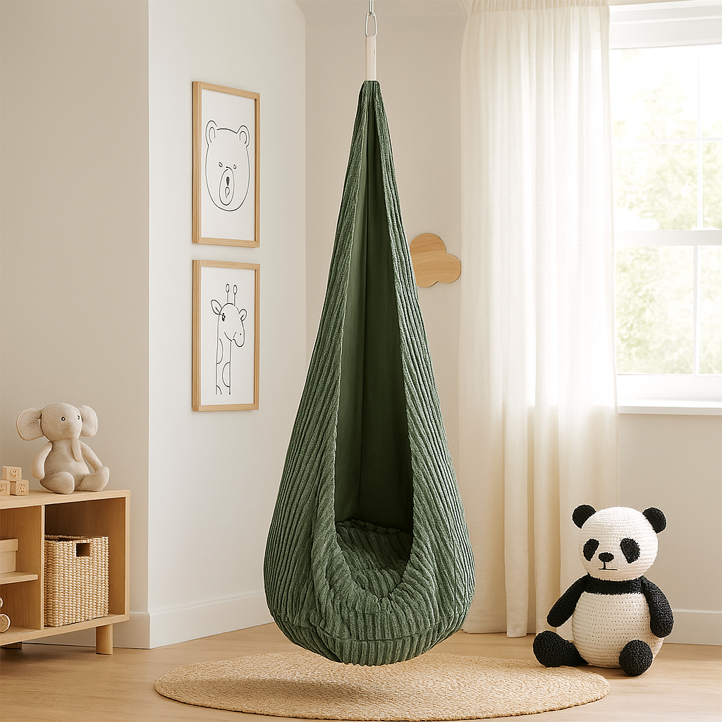 Cocoon Hammock for Kids - Stripe Green