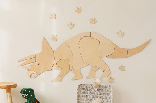 Dinosaur Triceratops – Wooden Wall Decoration