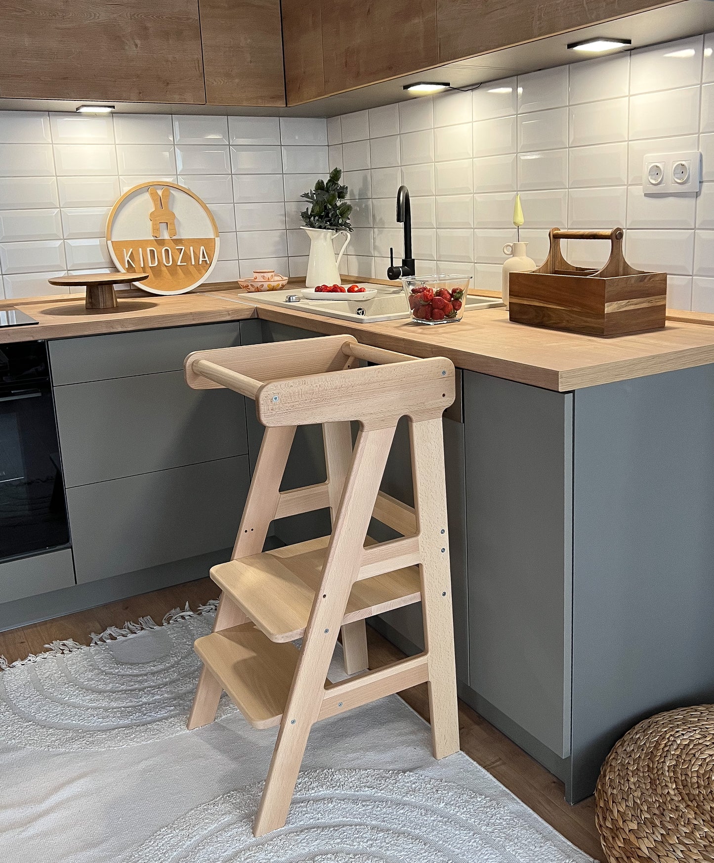 Kitchen Learning Tower - Solid Beech Wood