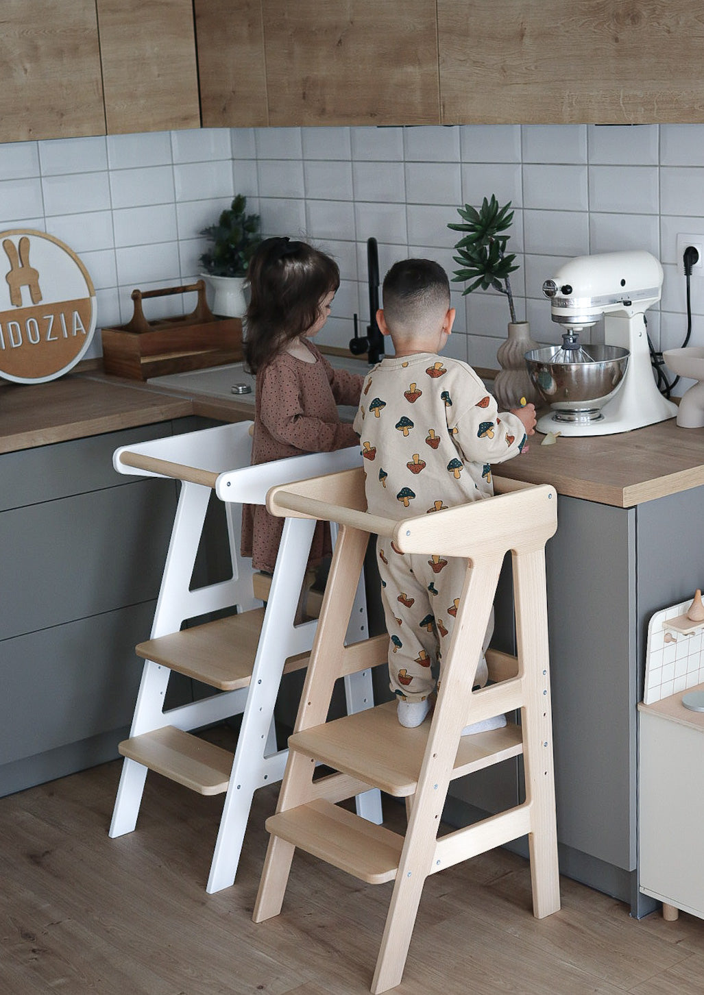 Kitchen Learning Tower - Solid Beech Wood