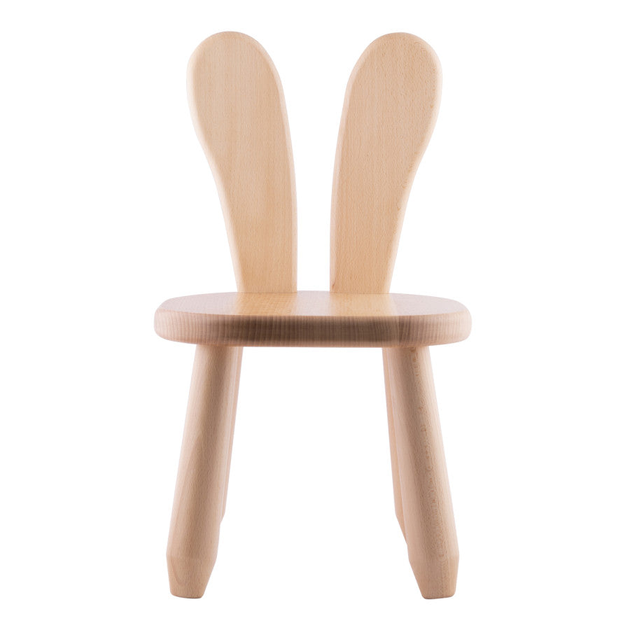 Kids Bunny Chair & Table Set in Solid Beech Wood - Natural
