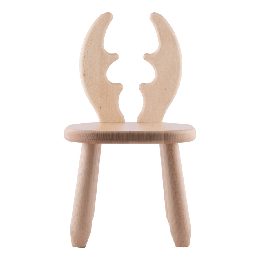 Kids Deer Chair & Table Set in Solid Beech Wood - Natural