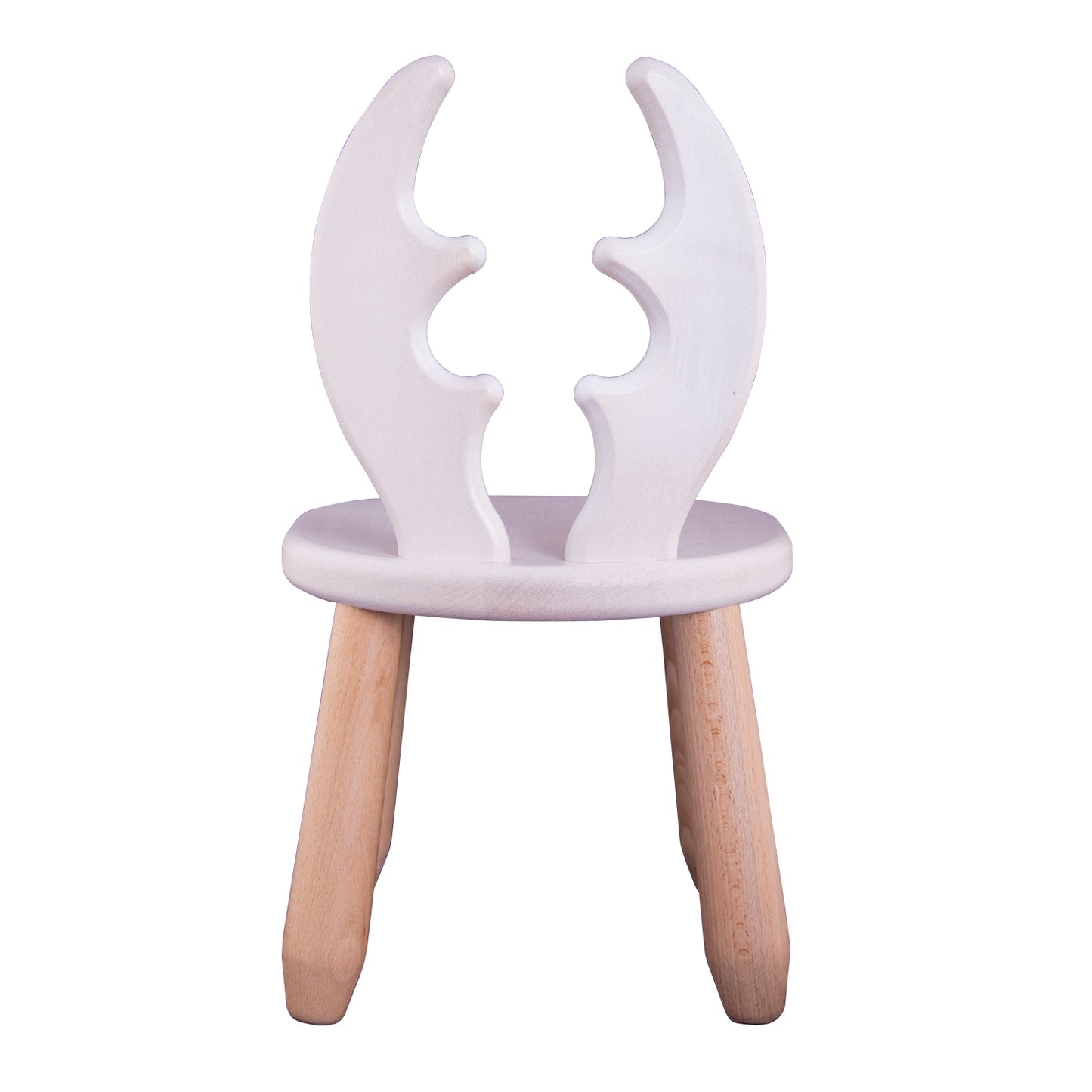 Kids Deer Chair & Table Set in Solid Beech Wood - White