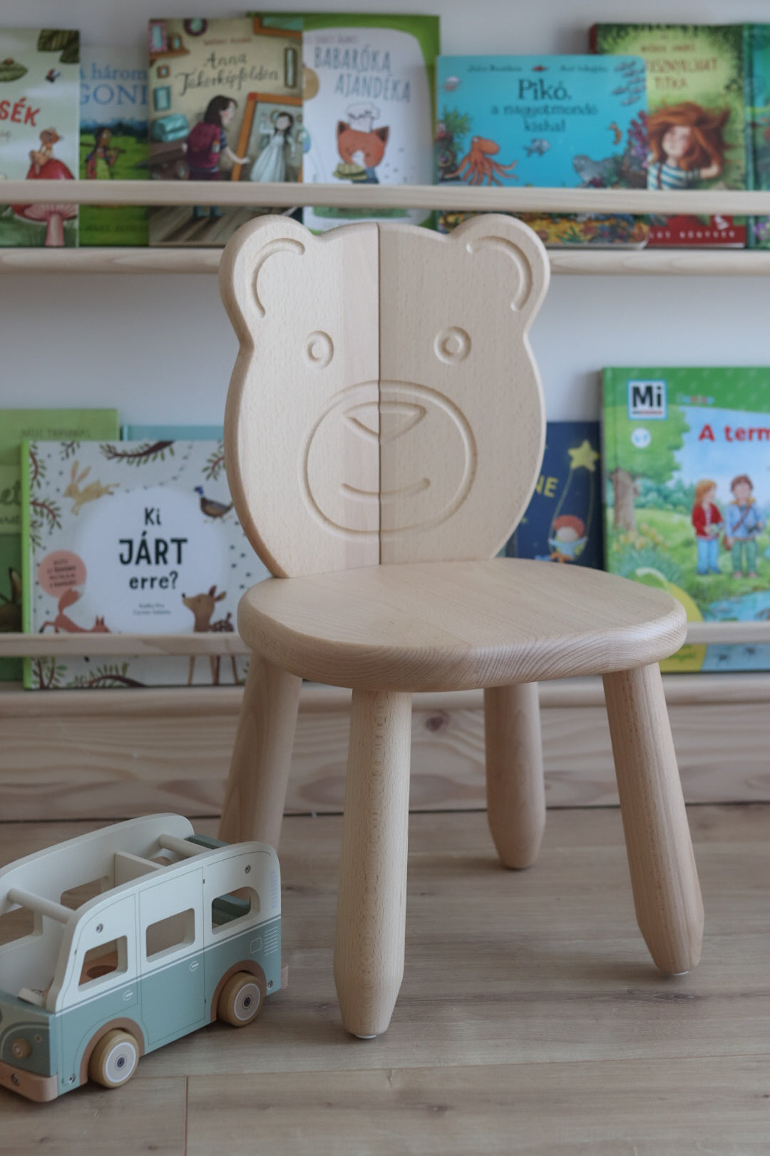 Kids Bear Chair - Solid Beech Wood - Montessori-inspired