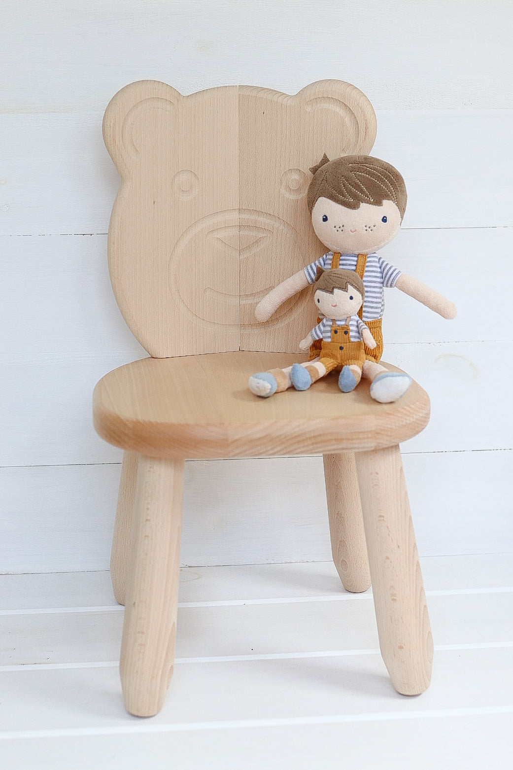 Kids Bear Chair - Solid Beech Wood - Montessori-inspired