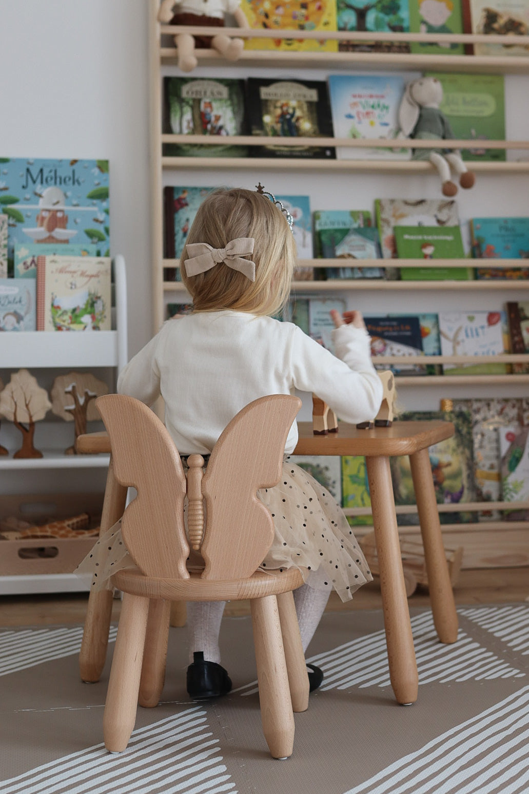 Kids Butterfly Chair - Solid Beech Wood - Montessori-inspired