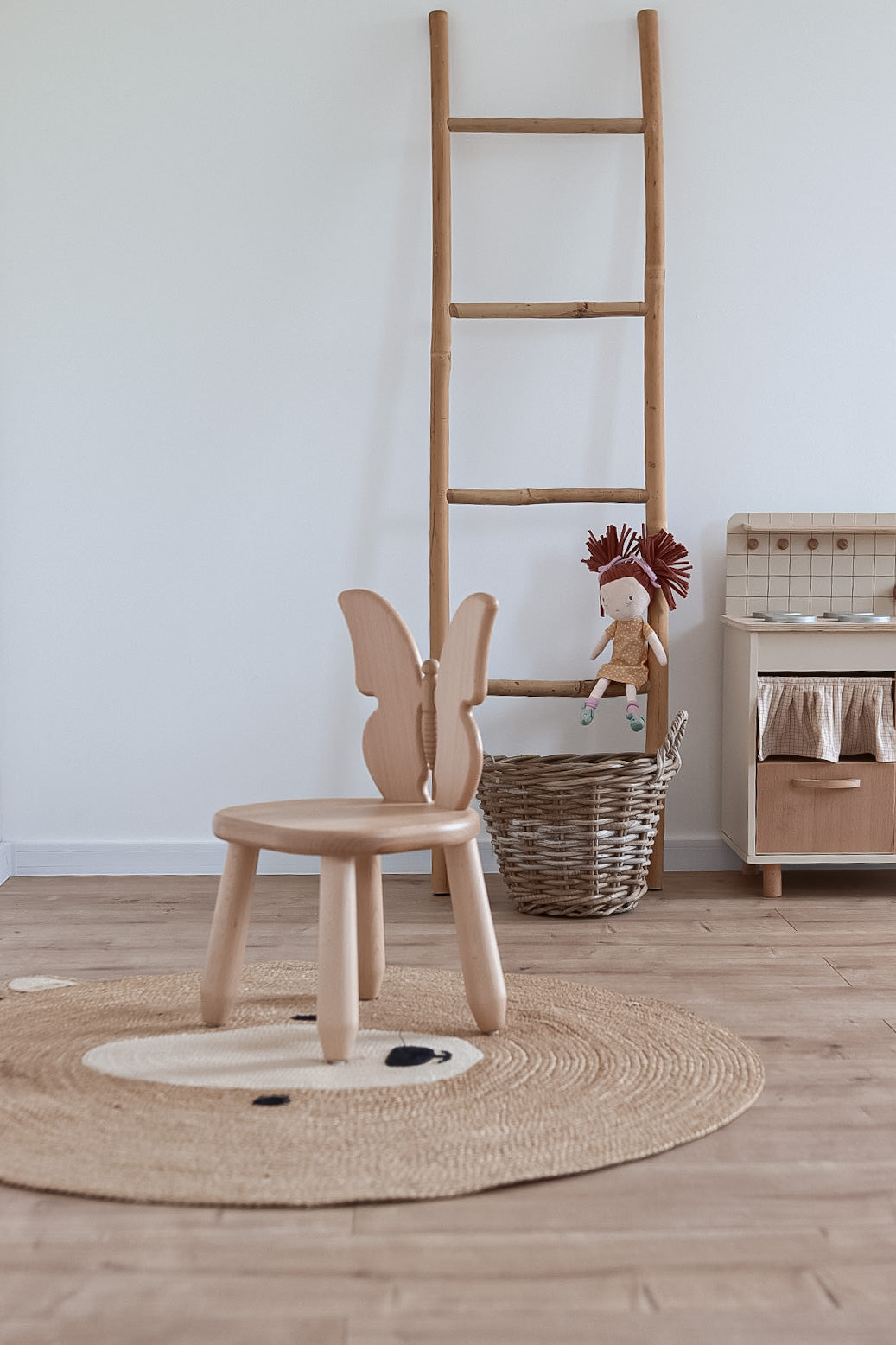 Kids Butterfly Chair - Solid Beech Wood - Montessori-inspired