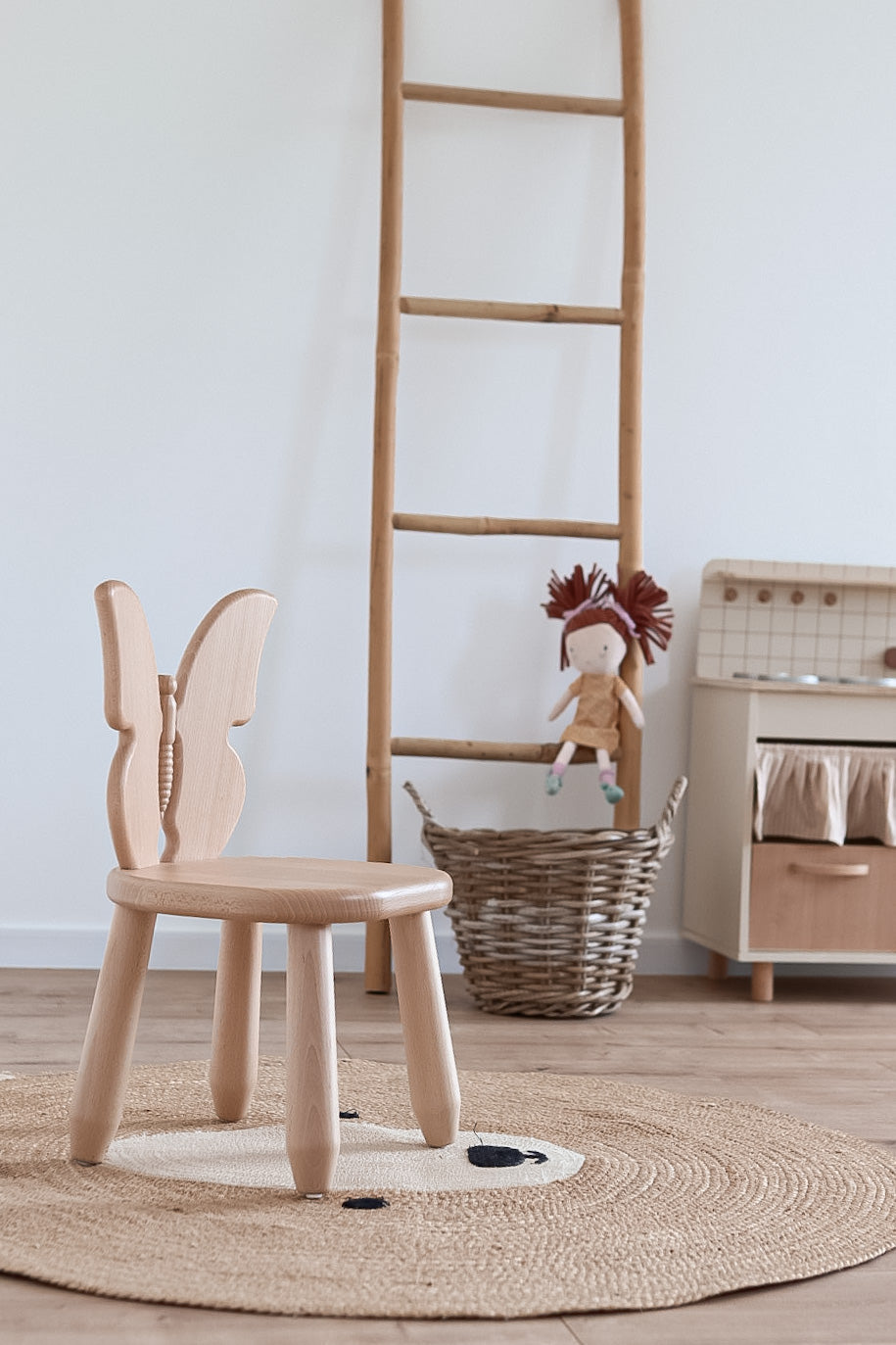 Kids Butterfly Chair - Solid Beech Wood - Montessori-inspired