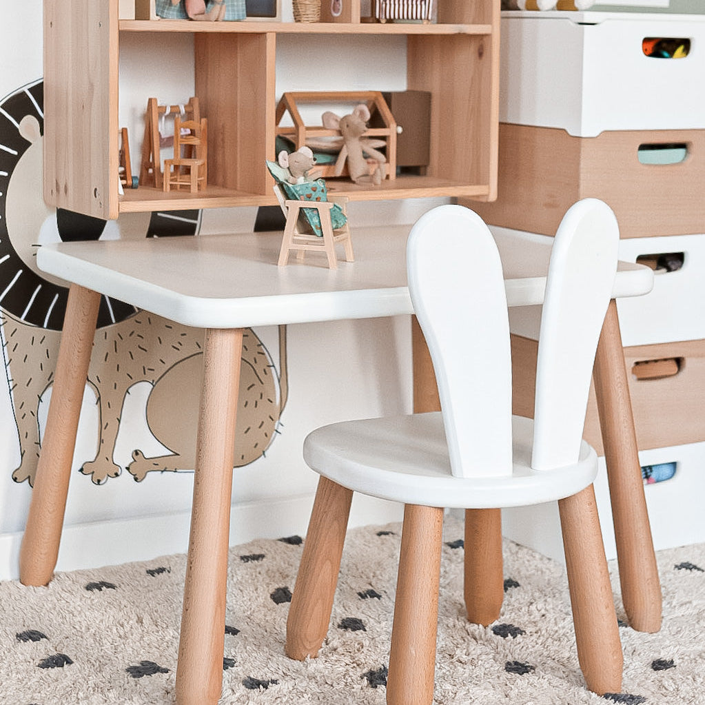 Kids Bunny Chair - Solid Beech Wood - Montessori-inspired