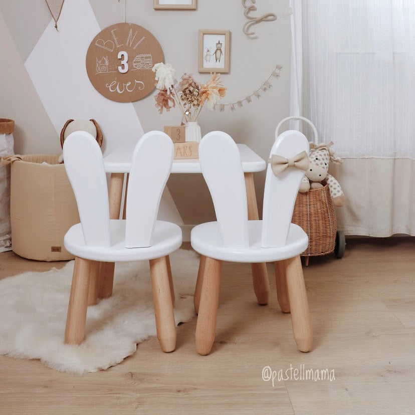 Kids Bunny Chair - Solid Beech Wood - Montessori-inspired