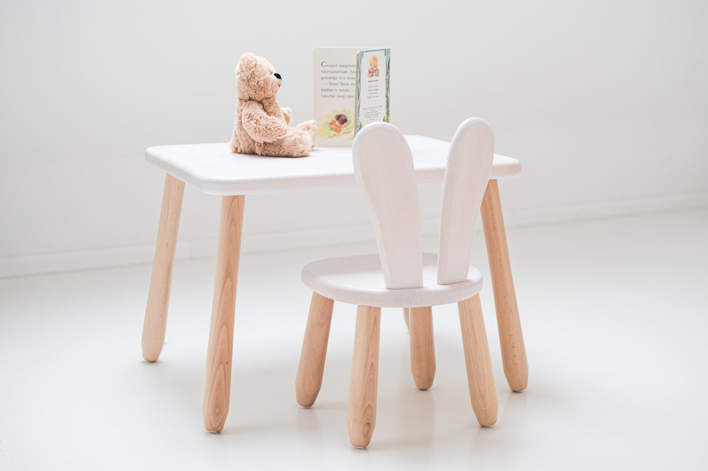 Kids Bunny Chair - Solid Beech Wood - Montessori-inspired