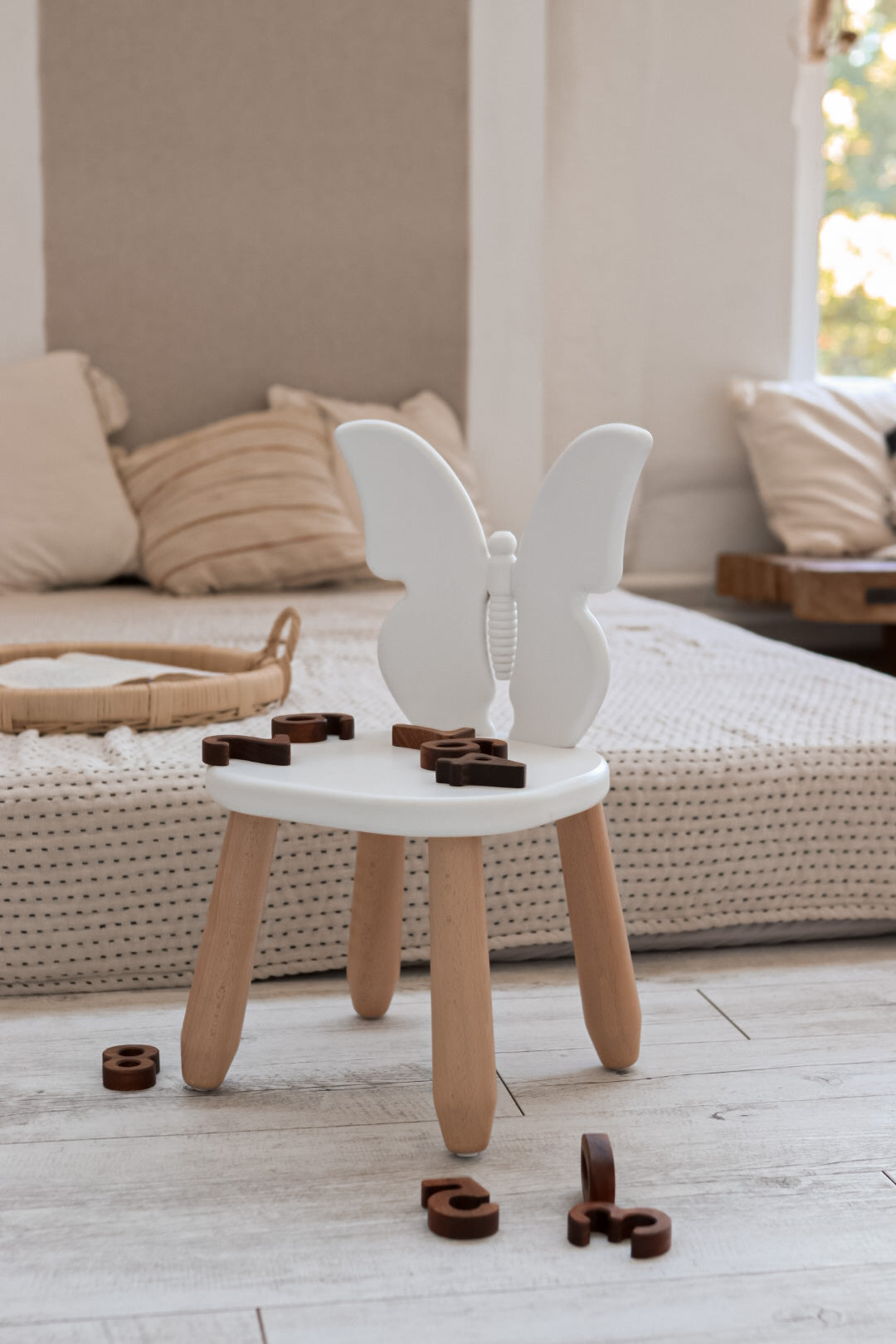 Kids Butterfly Chair - Solid Beech Wood - Montessori-inspired