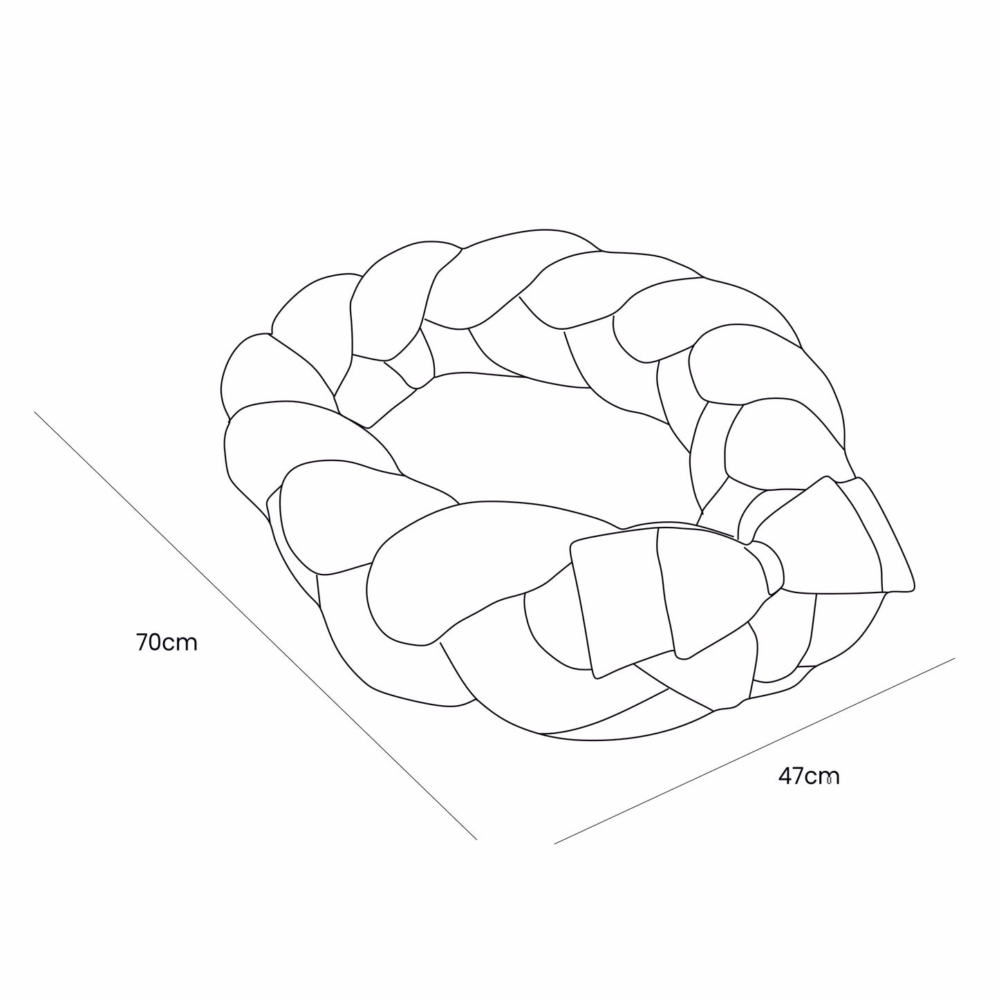 Baby Nest With Braided Bumper - Vanilla