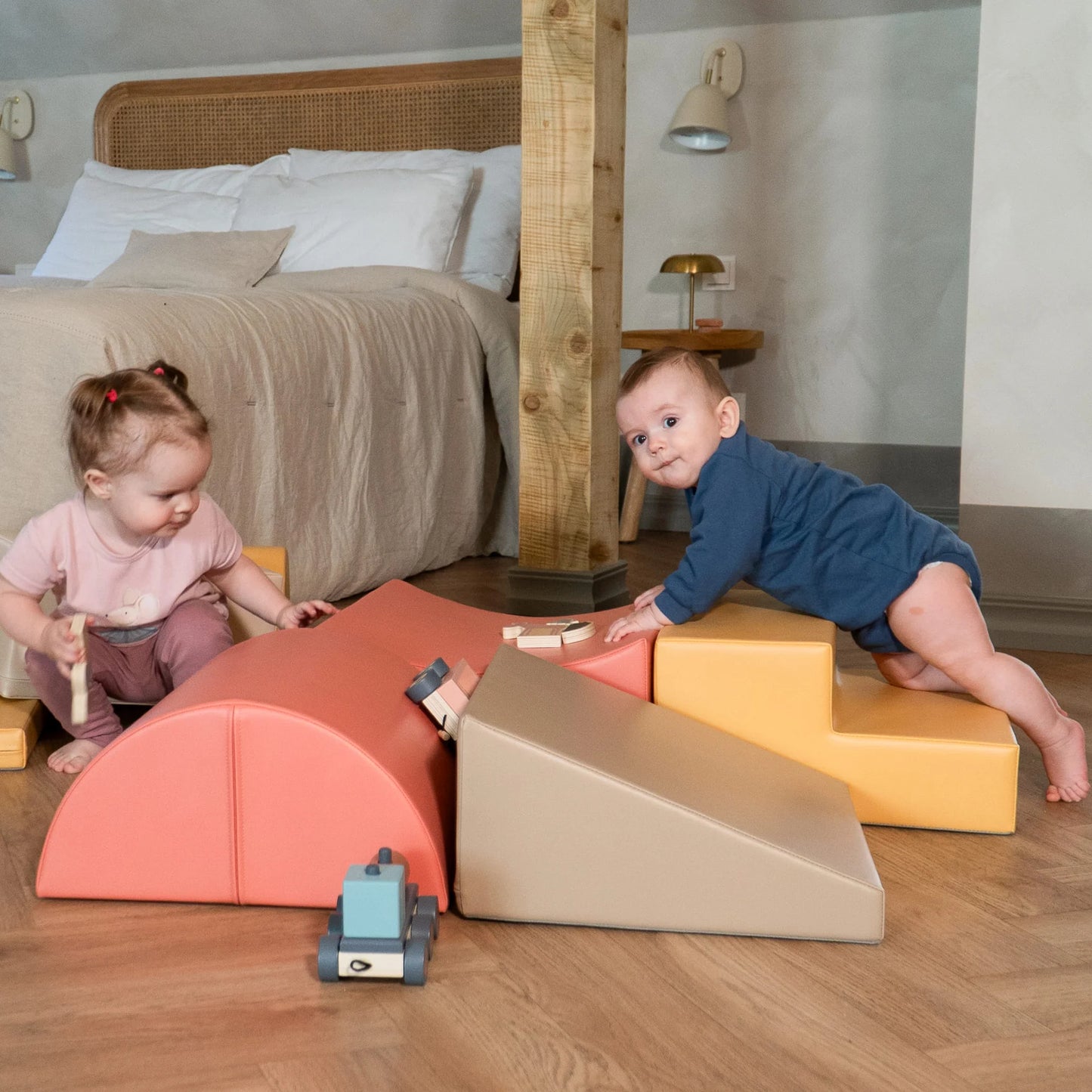 8 Soft Play Block Set - Pastel Pink Adventurer
