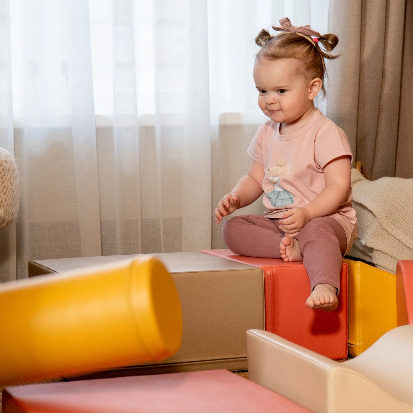 7 Soft Play Block Set - Pastel Pink Discoverer