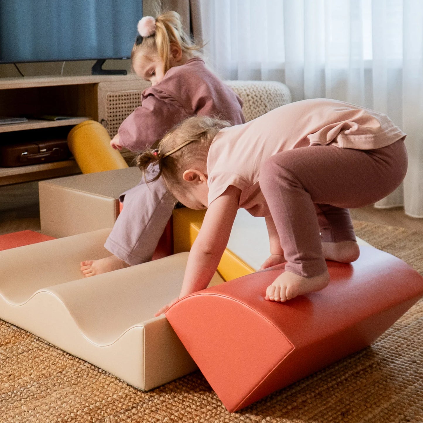 7 Soft Play Block Set - Pastel Pink Discoverer