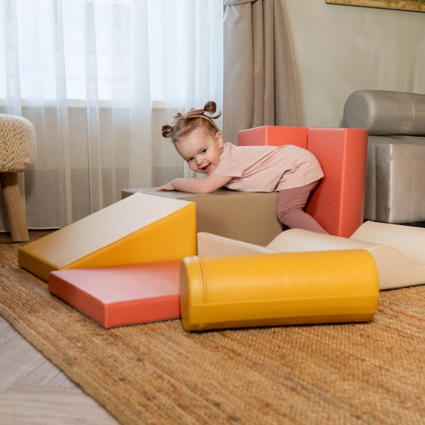 7 Soft Play Block Set - Pastel Pink Discoverer