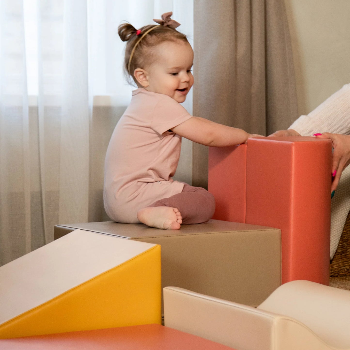 7 Soft Play Block Set - Pastel Pink Discoverer