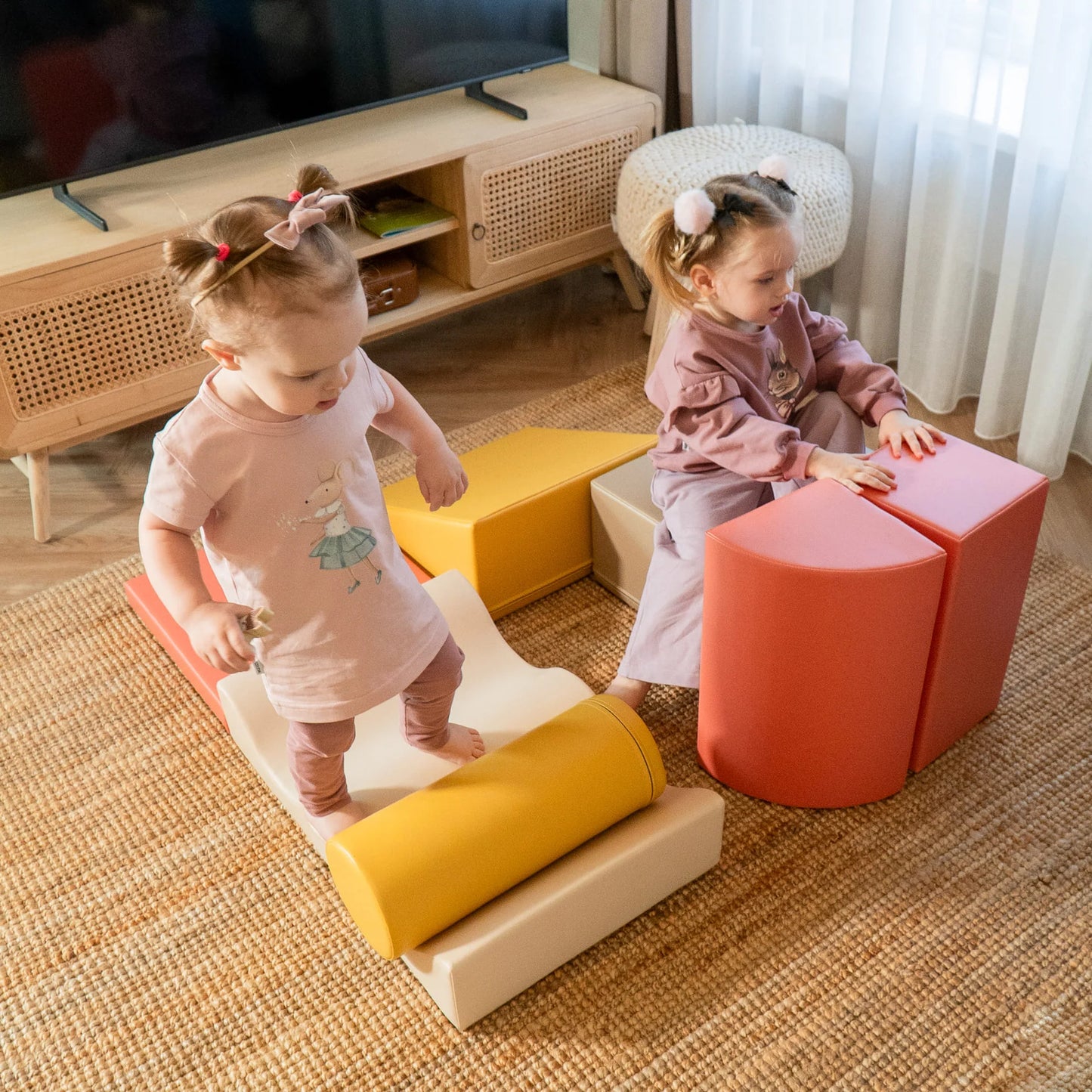 7 Soft Play Block Set - Pastel Pink Discoverer