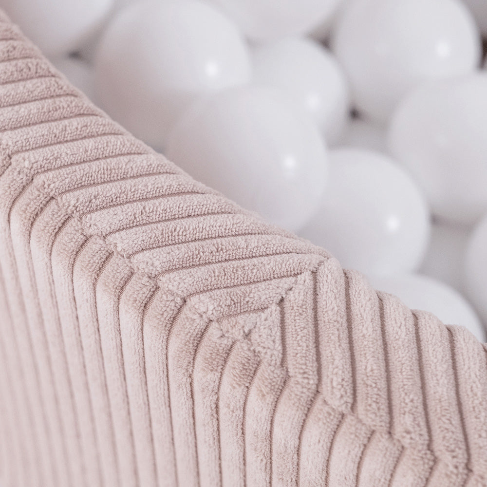 Piscine à balles pour enfants – Rose, ronde, velours côtelé, 90 x 30 cm, 200 balles incluses