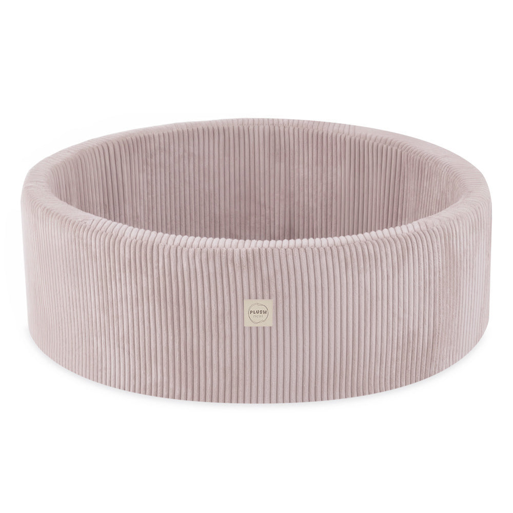 Piscine à balles pour enfants – Rose, ronde, velours côtelé, 90 x 30 cm, 200 balles incluses