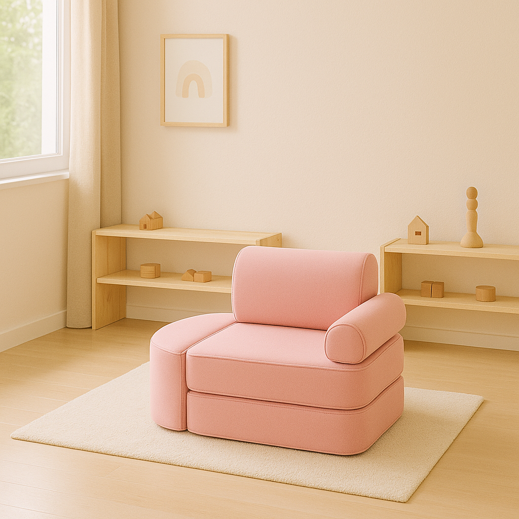 Outzy Small Pocket Sofa For Children - Indoor/Outdoor - Rosy Dune Pink