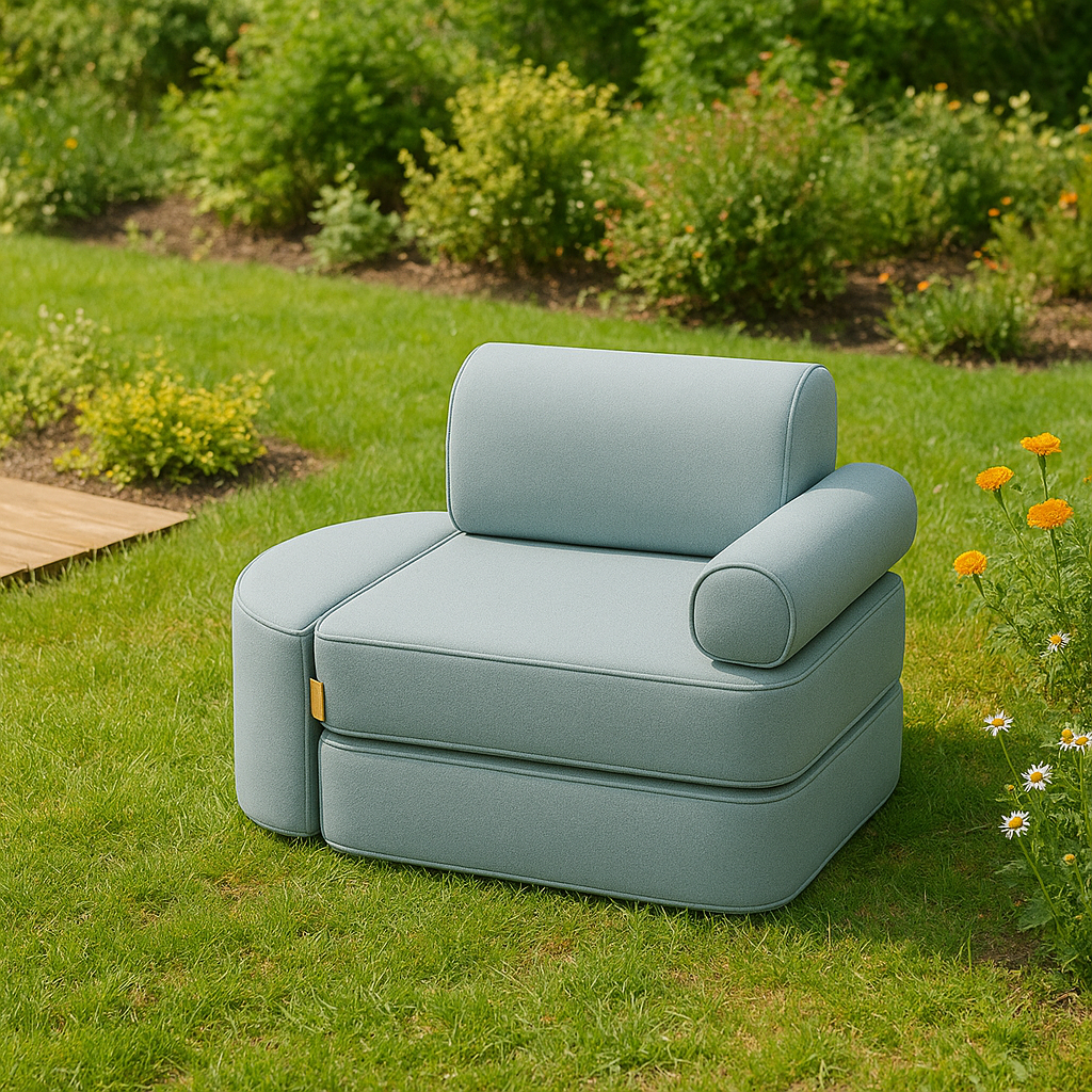Outzy Small Pocket Sofa For Children - Indoor/Outdoor - Cloudberry Sky Blue