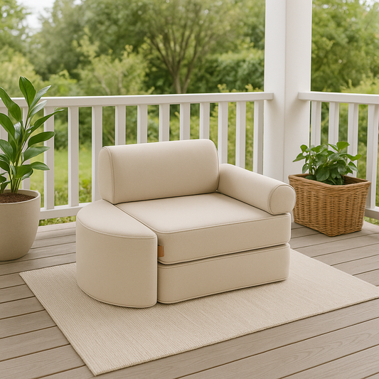 Outzy Small Pocket Sofa For Children - Indoor/Outdoor - Oat Blush Beige