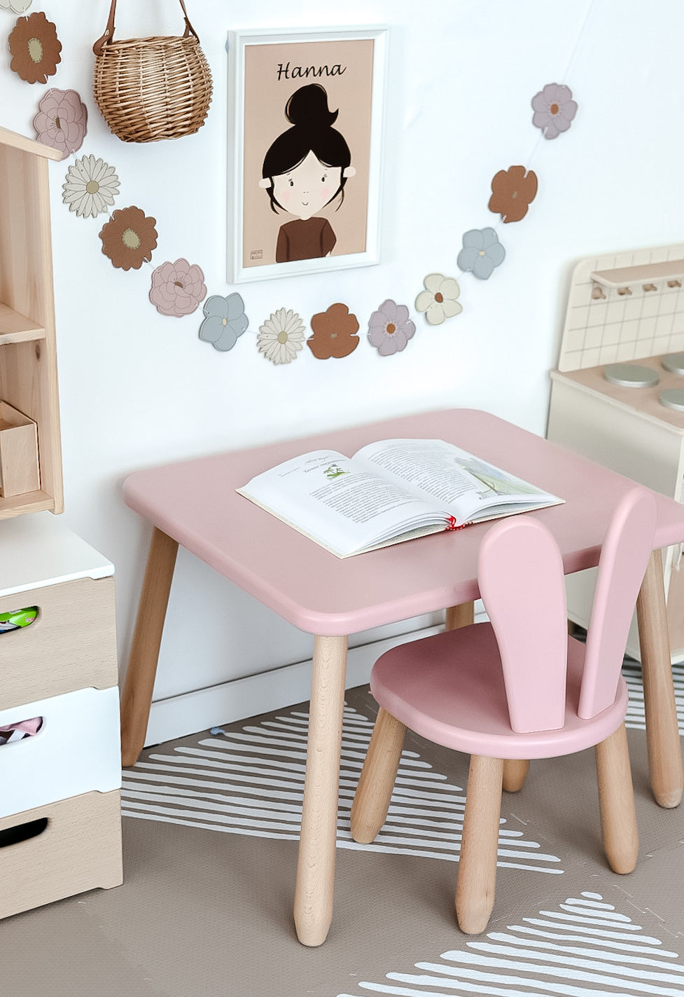 Kids Bunny Chair - Solid Beech Wood - Montessori-inspired