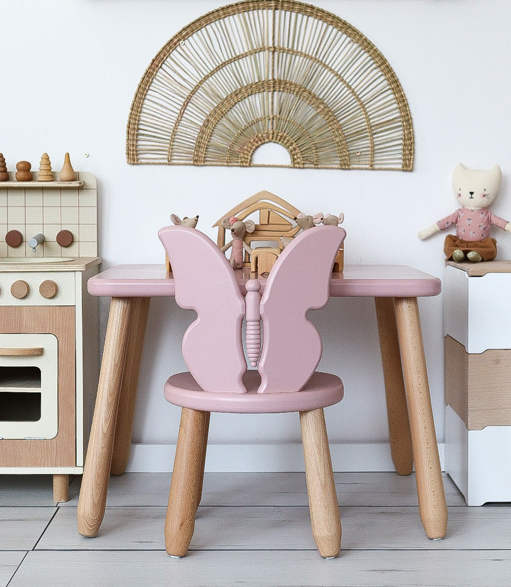 Kids Butterfly Chair - Solid Beech Wood - Montessori-inspired