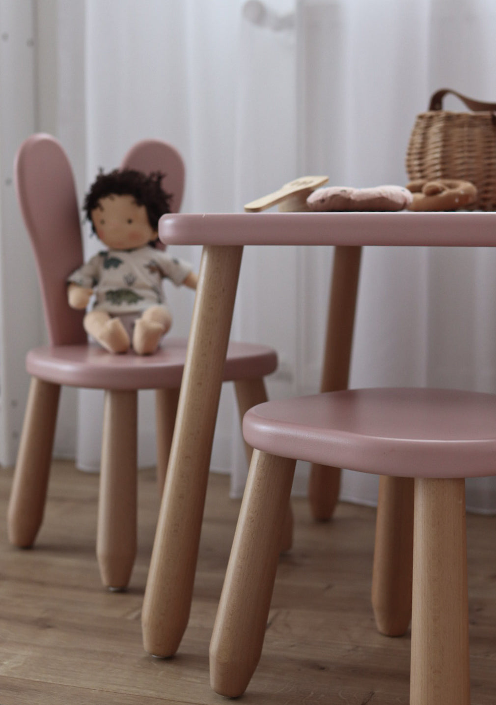 Kids Bunny Chair - Solid Beech Wood - Montessori-inspired
