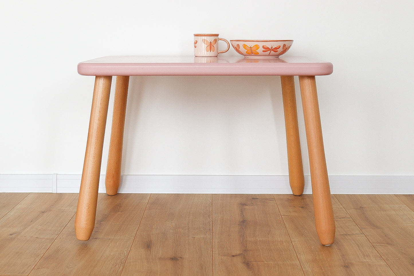 Kids Table - Solid Beech Wood - 60×50 cm, Height 40 cm - Montessori-inspired