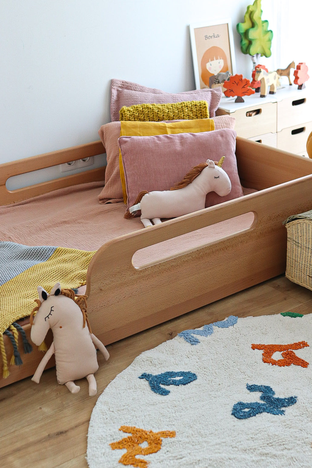 East 2-in-1 Growth Bed - Solid Beech Wood, Handmade Montessori-inspired