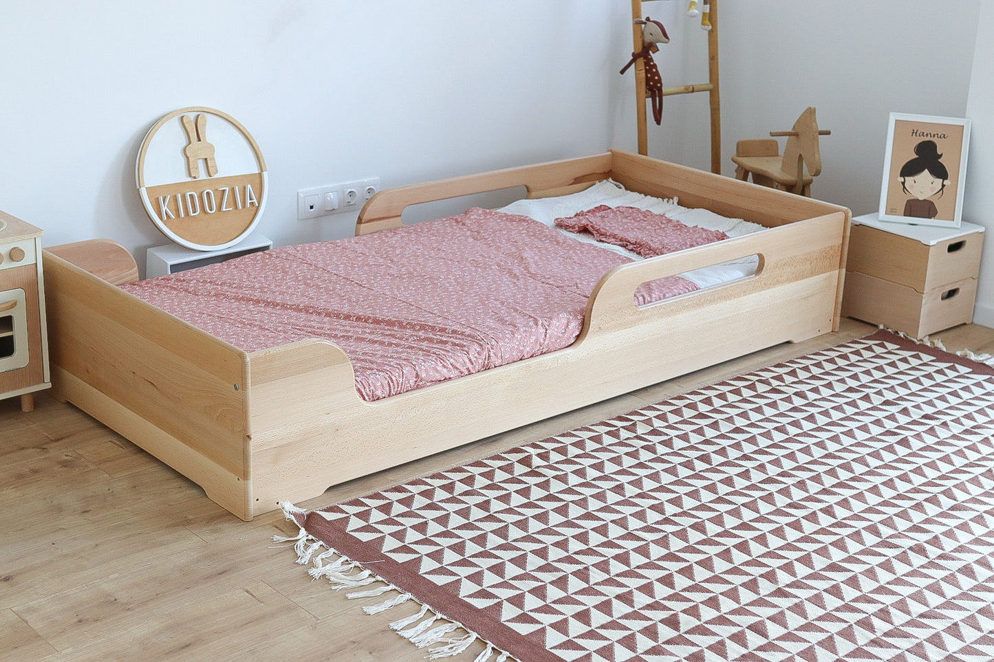 East 2-in-1 Growth Bed - Solid Beech Wood, Handmade Montessori-inspired