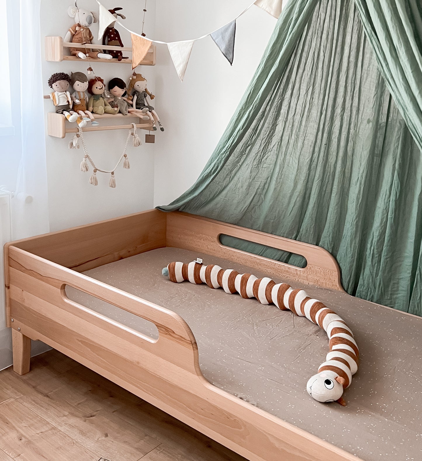 East 2-in-1 Growth Bed - Solid Beech Wood, Handmade Montessori-inspired