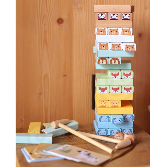 Shaky Tower Skill Game With Animals