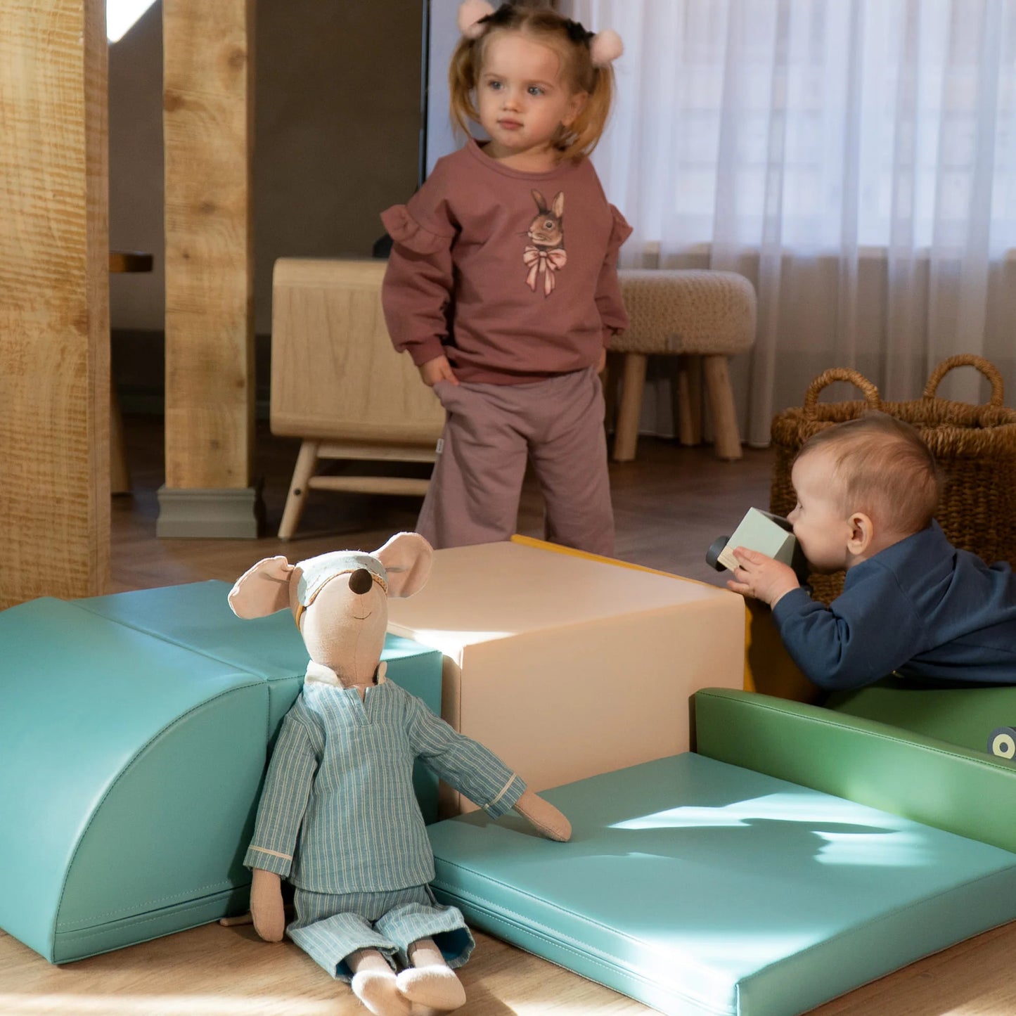 7 Soft Play Block Set - Pastel Turquoise Discoverer