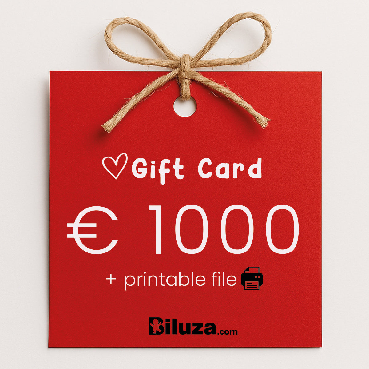 Biluza Gift Card + Christmas Printable Files