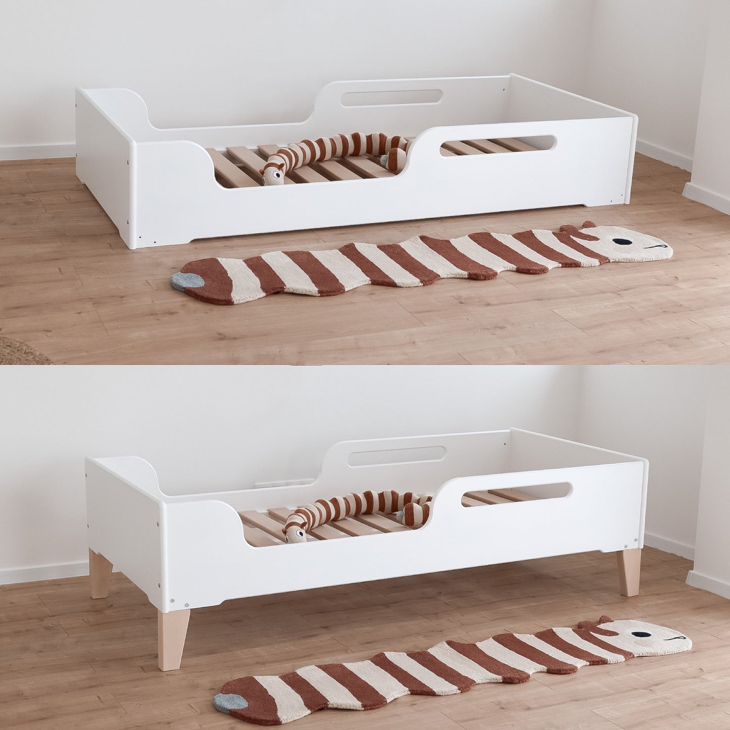 East 2-in-1 Growth Bed - Solid Beech Wood, Handmade Montessori-inspired